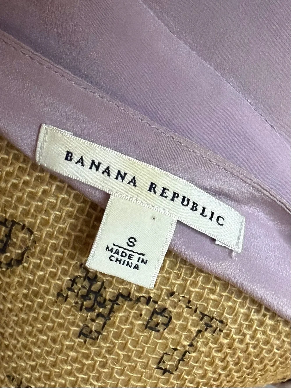 Banana Republic Silk Light Lilac Pleated Button-Front Blouse